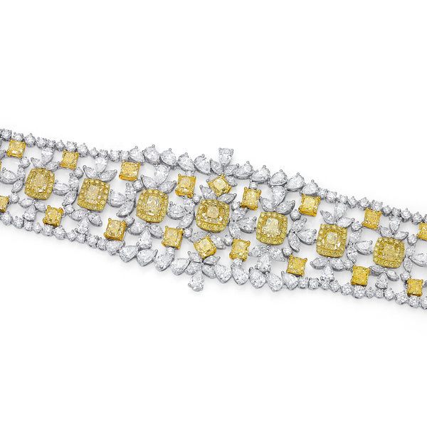 GIA Certified 11.99cts Fancy Diamonds Bracelet
