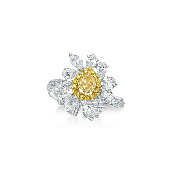 GIA Certified 0.16CT Fancy Brownish Yellow Diamond Ring