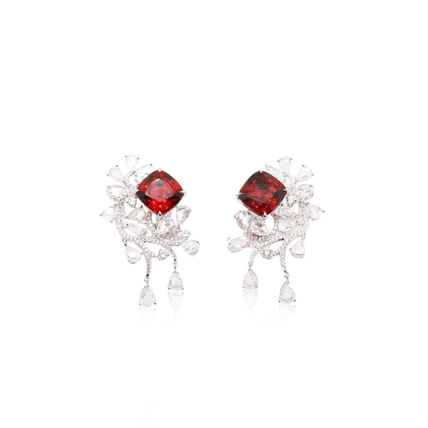 Spinel & Diamond Earrings