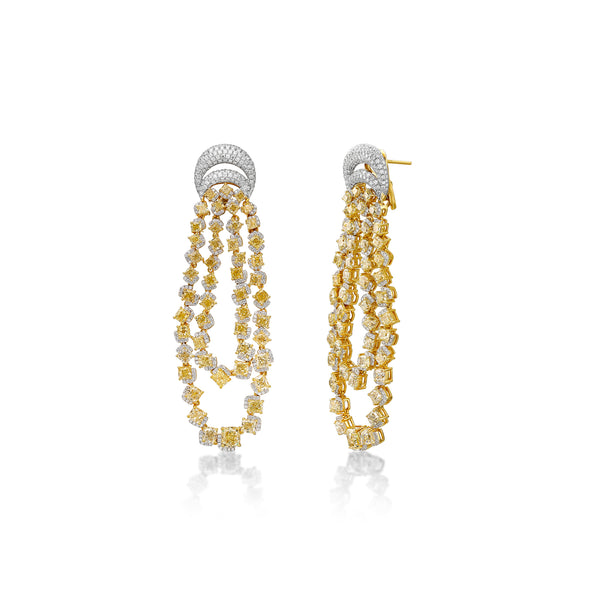 13.20CT Fancy Yellow Diamond Earrings