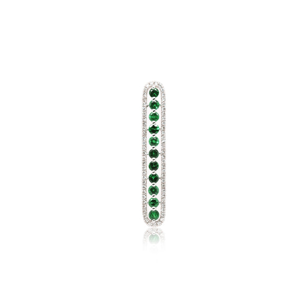 Green Garnet Pendant with Diamonds