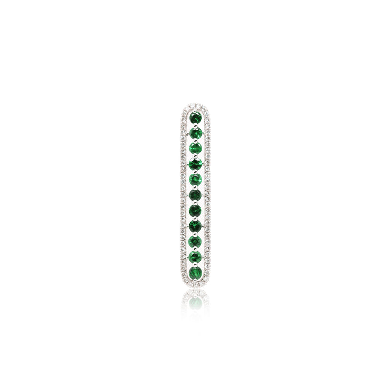 Green Garnet Pendant with Diamonds