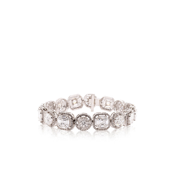 Round & Asscher Diamond Bracelet