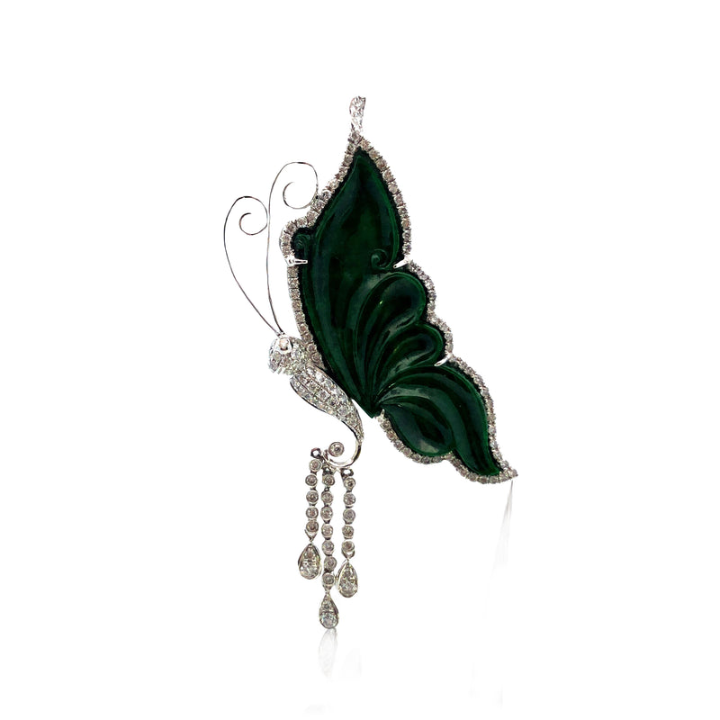 Jade Butterfly Brooch