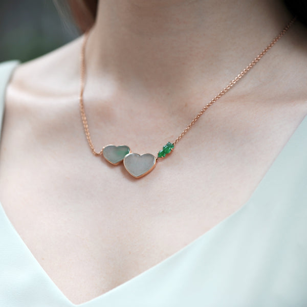 Double Happiness Jade Necklace