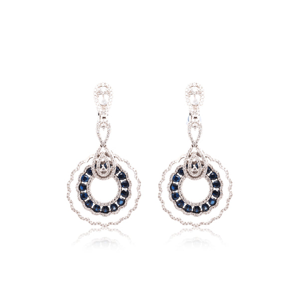 Blue Sapphire/Diamond Earrings