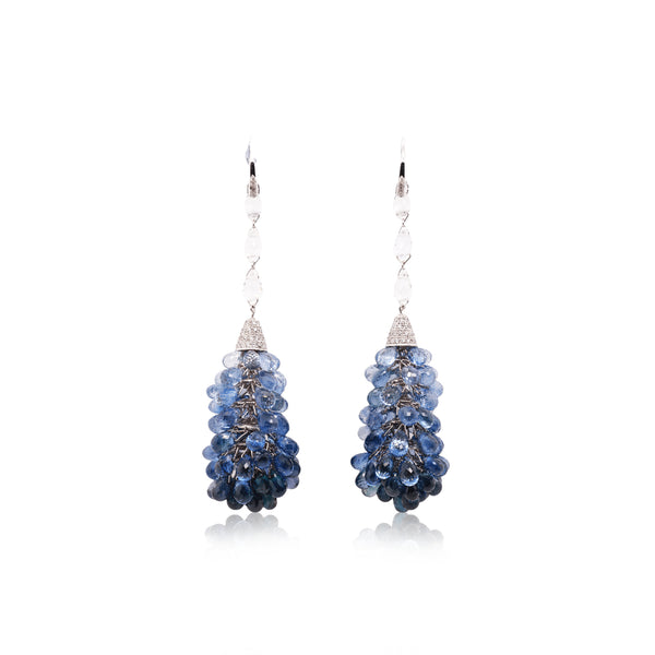 Blue Sapphire Briolette Earrings