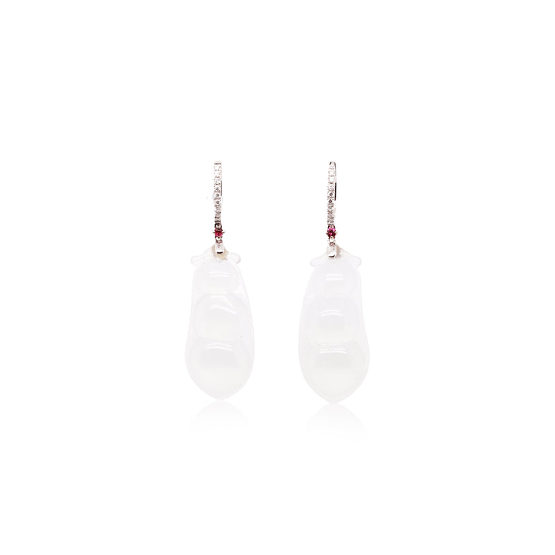 Crystal White Jade Earrings