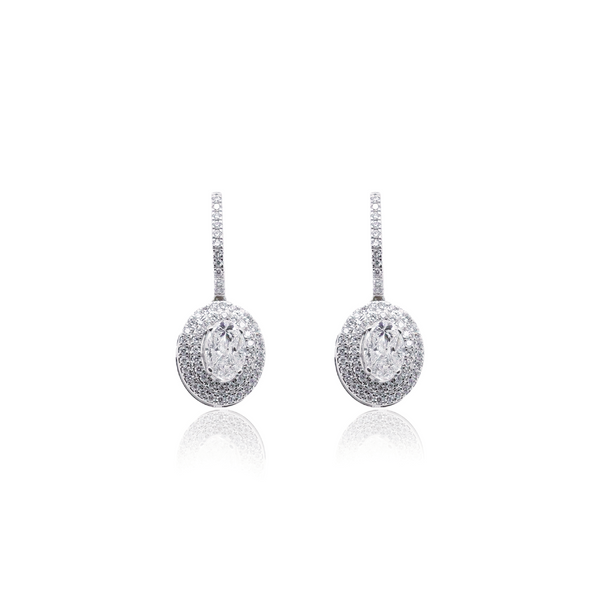 Oval Diamond Earrings