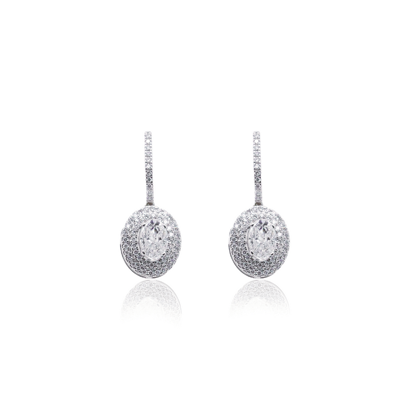 Oval Diamond Earrings