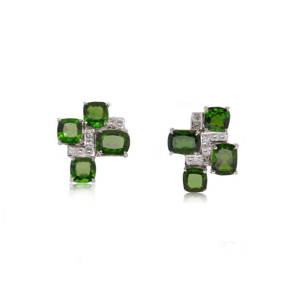 Puzzle Chrome Diopside Earring