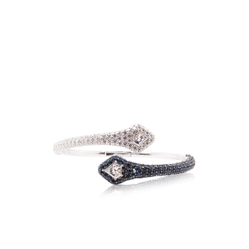 Blue Sapphire & Diamond Bangle