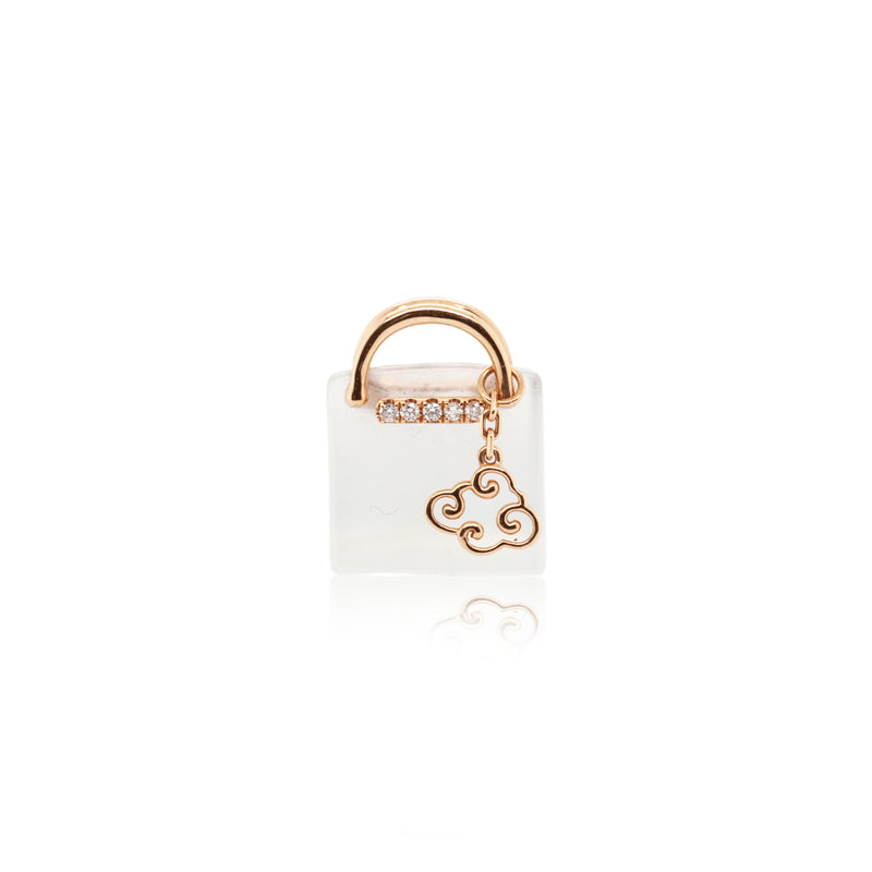 Handbag with Cloud Charm Diamond Pendant