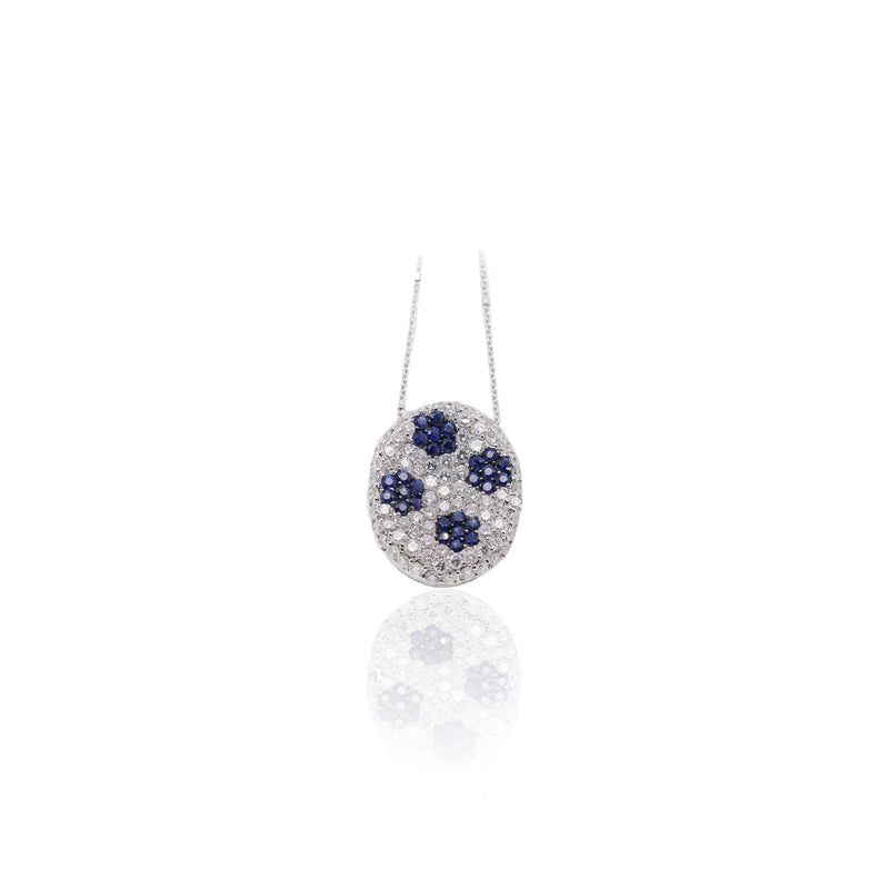 Blue Sapphire Diamond Pendant