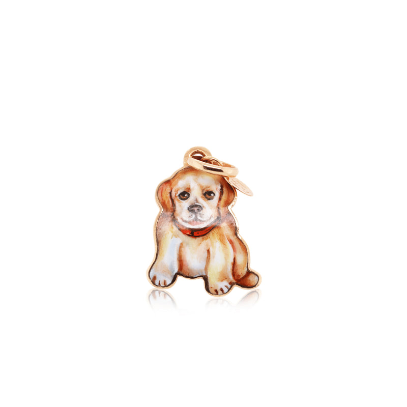 Hand-Painted Enamel Labrador Puppy Pendant
