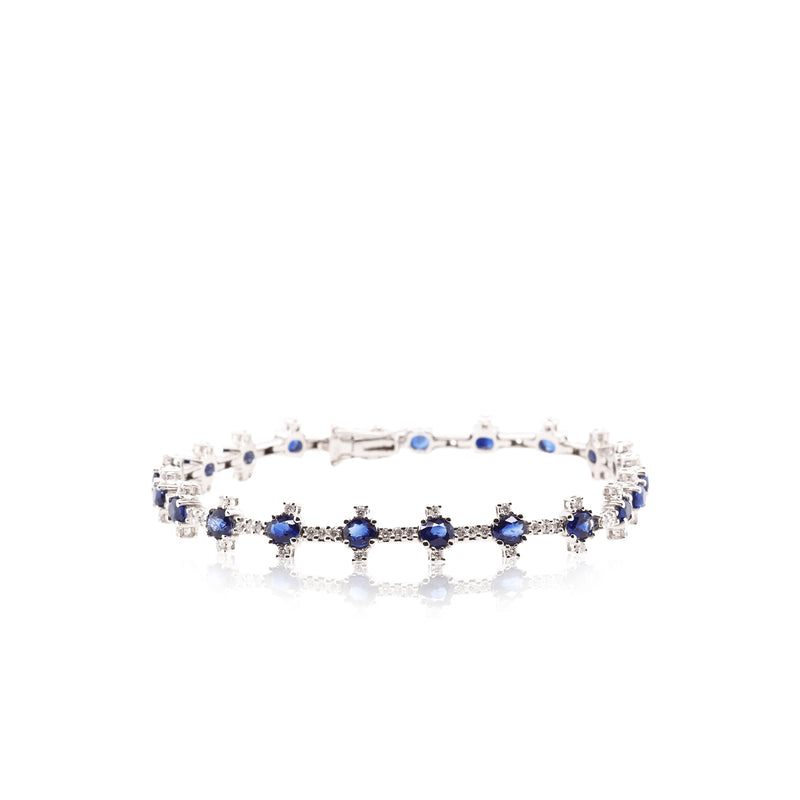 Blue Sapphire & Diamond Bracelet