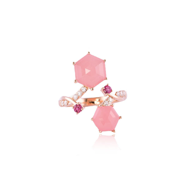 Rose Quartz Ring in 18K Rose Gold