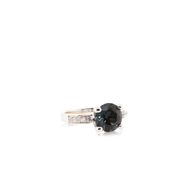 Grey Spinel Diamond Ring