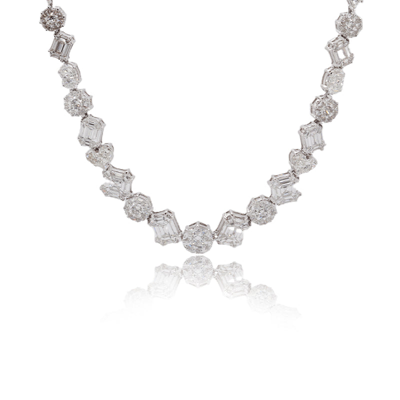 Multi-Shape Illusion Diamond Necklace