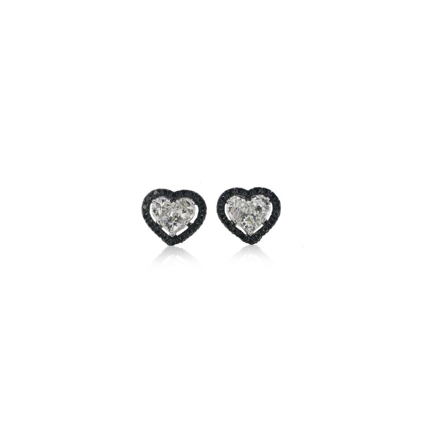 Heart Illusion Diamond Earrings