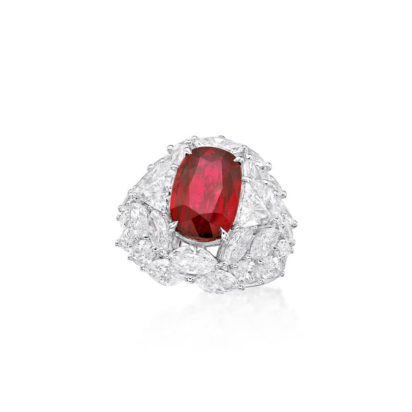 GRS Certified 6.06CT Ruby Ring