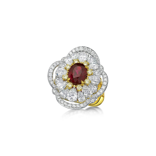 GRS Certified 3.00CT Burmese Ruby Ring