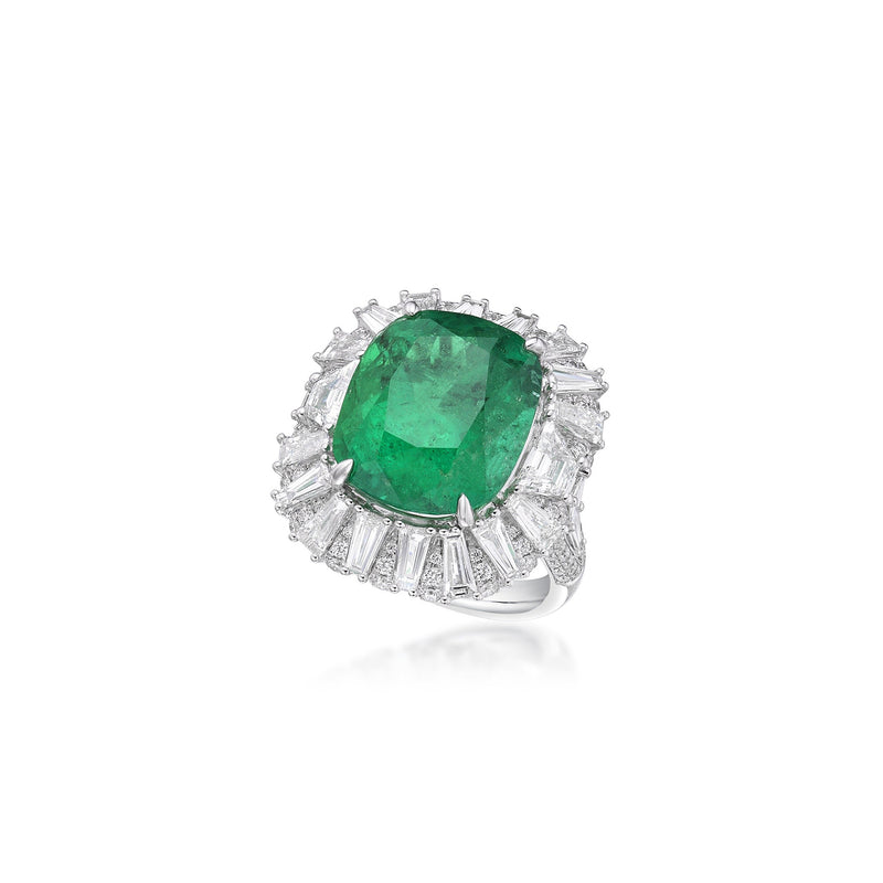 GRS Certified 13.60CT Colombia Emerald Ring