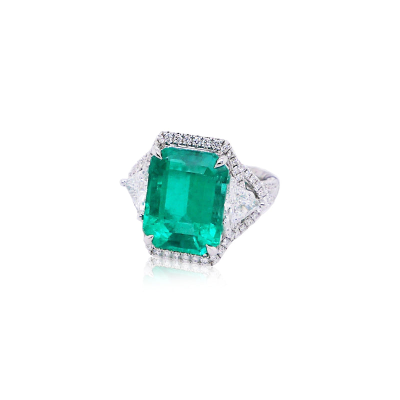 GRS Certified 8.31CT Emerald Ring