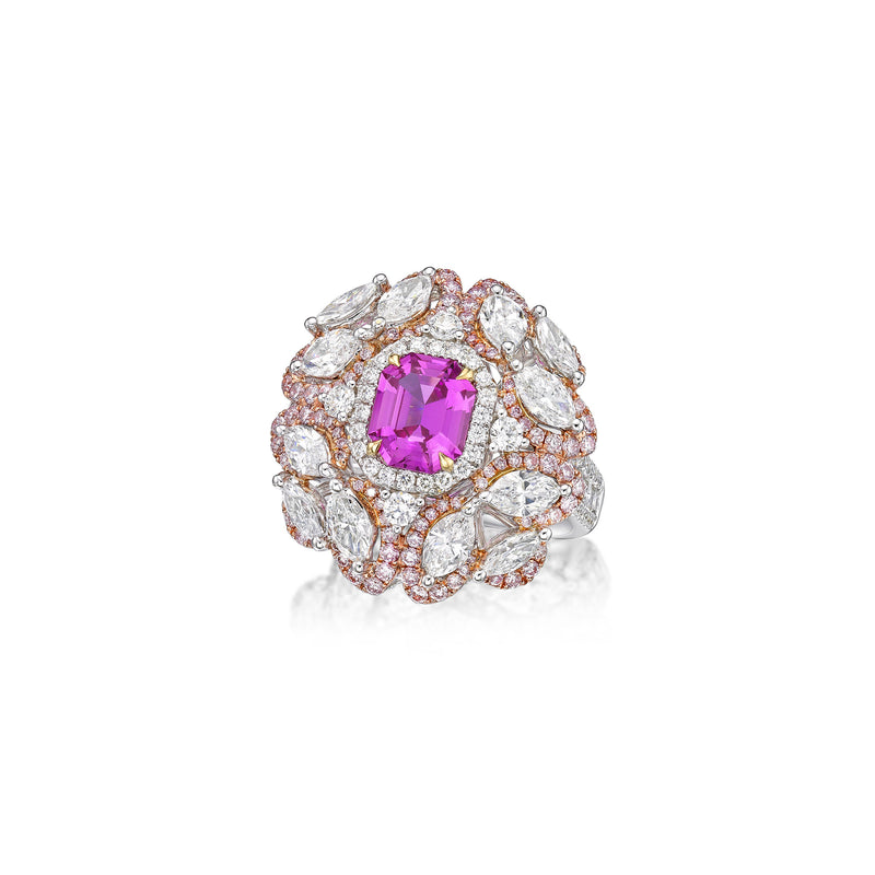 GIA Certified 1.79CT Pink Sapphire Ring