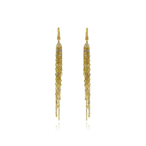 Chandelier Briolette Fancy Diamond Earrings