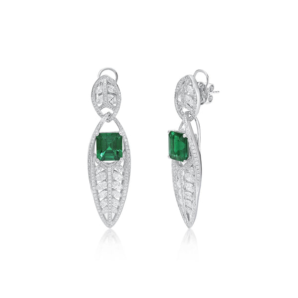 GRS Certified 6.35CT Muzo Green Emerald Earring