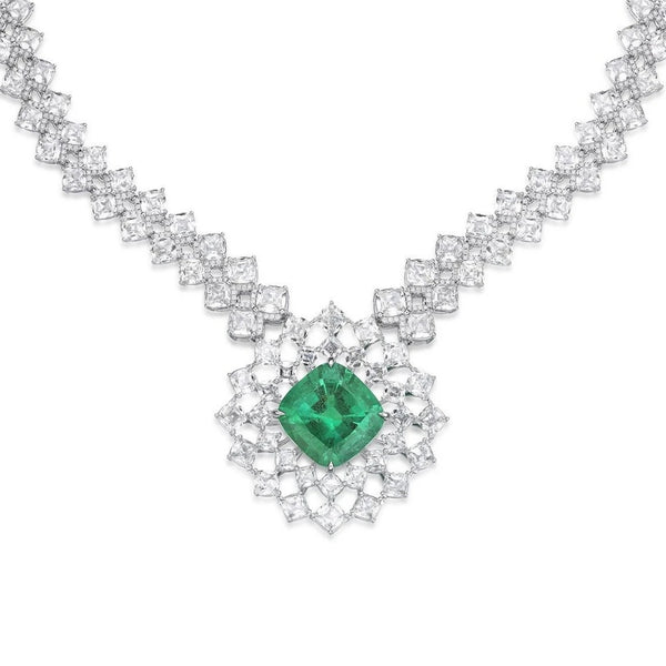 GRS Certified 22.75CT Colombia Emerald Necklace