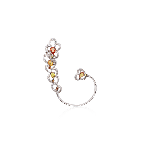 Yellow Sapphire Diamond Earcuff